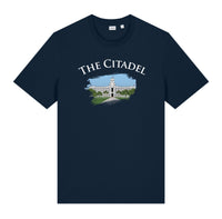 Load image into Gallery viewer, The Citadel, Barracks, Stanley/Stella Unisex Creator 2.0 T-Shirt- Navy
