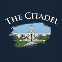 Load image into Gallery viewer, The Citadel, Barracks, Stanley/Stella Unisex Creator 2.0 T-Shirt- Navy
