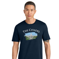 Load image into Gallery viewer, The Citadel, Barracks, Stanley/Stella Unisex Creator 2.0 T-Shirt- Navy
