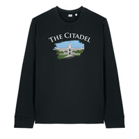 Load image into Gallery viewer, The Citadel, Barracks Full Color, Stanley/Stella Unisex Creator 2.0 Long Sleeve T-Shirt - Black
