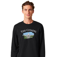 Load image into Gallery viewer, The Citadel, Barracks Full Color, Stanley/Stella Unisex Creator 2.0 Long Sleeve T-Shirt - Black
