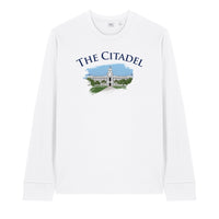 Load image into Gallery viewer, The Citadel, Barracks Full Color, Stanley/Stella Unisex Creator 2.0 Long Sleeve T-Shirt - White
