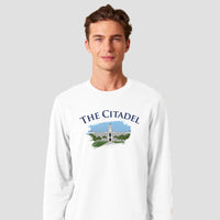 Load image into Gallery viewer, The Citadel, Barracks Full Color, Stanley/Stella Unisex Creator 2.0 Long Sleeve T-Shirt - White
