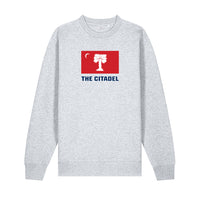 Load image into Gallery viewer, The Citadel, Big Red Flag, Stanley/Stella Unisex Changer 2.0 Crewneck Sweatshirt - Ash
