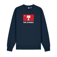 Load image into Gallery viewer, The Citadel, Big Red Flag, Stanley/Stella Unisex Changer 2.0 Crewneck Sweatshirt - Navy
