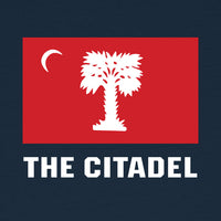 Load image into Gallery viewer, The Citadel, Big Red Flag, Stanley/Stella Unisex Changer 2.0 Crewneck Sweatshirt - Navy
