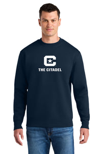Load image into Gallery viewer, The Citadel, 3D Effect, C Star Logo, Stanley/Stella Unisex Changer 2.0 Crewneck Sweatshirt - Navy
