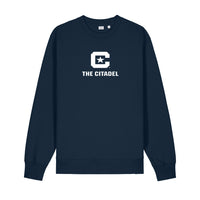 Load image into Gallery viewer, The Citadel, 3D Effect, C Star Logo, Stanley/Stella Unisex Changer 2.0 Crewneck Sweatshirt - Navy
