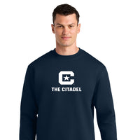 Load image into Gallery viewer, The Citadel, 3D Effect, C Star Logo, Stanley/Stella Unisex Changer 2.0 Crewneck Sweatshirt - Navy
