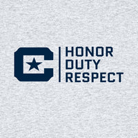 Load image into Gallery viewer, The Citadel, 3D Effect, Honor Duty Respect, Stanley/Stella Unisex Changer 2.0 Crewneck Sweatshirt - Ash
