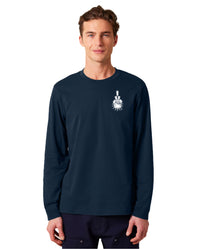 Load image into Gallery viewer, The Citadel, 3D Effect Spike Logo, Stanley/Stella Unisex Creator 2.0 Long Sleeve T-Shirt - Navy
