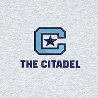 Load image into Gallery viewer, The Citadel, C Star Logo, Stanley/Stella Unisex Knoxer Crewneck Sweatshirt- Cool Heather Grey
