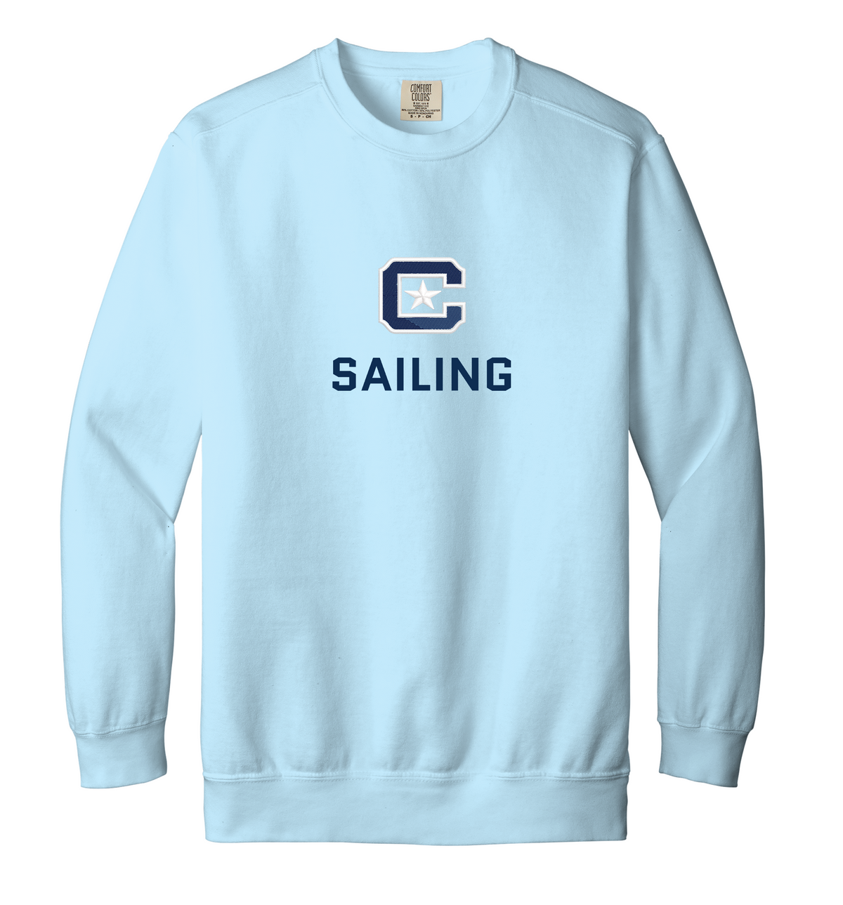 The Citadel Block C, Club Sports - Sailing, Embroidered Unisex Comfort Colors ® Ring Spun Crewneck Sweatshirt