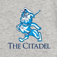 Load image into Gallery viewer, The Marching Bulldog Colorblock Raglan Jersey- Heather Grey/Navy
