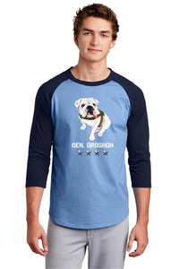 Load image into Gallery viewer, The Citadel, G3, Baseball Colorblock Raglan Jersey- - Carolina Blue/ Navy
