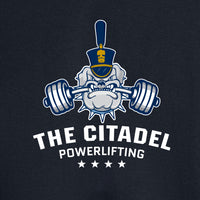Load image into Gallery viewer, The Citadel, Powerlifting Club, Spike, Champion ® Heritage 6-Oz. Jersey T-Shirt - Navy
