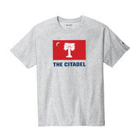 Load image into Gallery viewer, The Citadel, BRP Flag, Champion ® Heritage 6-Oz. Jersey T-Shirt - Ash
