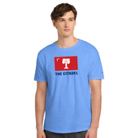 Load image into Gallery viewer, The Citadel, BRP Flag, Champion ® Heritage 6-Oz. Jersey T-Shirt - Carolina Blue 
