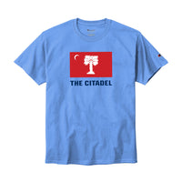 Load image into Gallery viewer, The Citadel, BRP Flag, Champion ® Heritage 6-Oz. Jersey T-Shirt - Carolina Blue 

