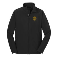 Load image into Gallery viewer, The Citadel, Big &amp; Tall, Customizable (Your Year) Embroidered Ring Bezel Design, Core Soft Shell Jacket - Black
