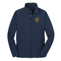 Load image into Gallery viewer, The Citadel, Big &amp; Tall, Customizable (Your Year) Embroidered Ring Bezel Design, Core Soft Shell Jacket - Navy
