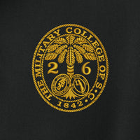Load image into Gallery viewer, The Citadel, Big &amp; Tall, Customizable (Your Year) Embroidered Ring Bezel Design, Silk Touch™ Performance Polo - Black
