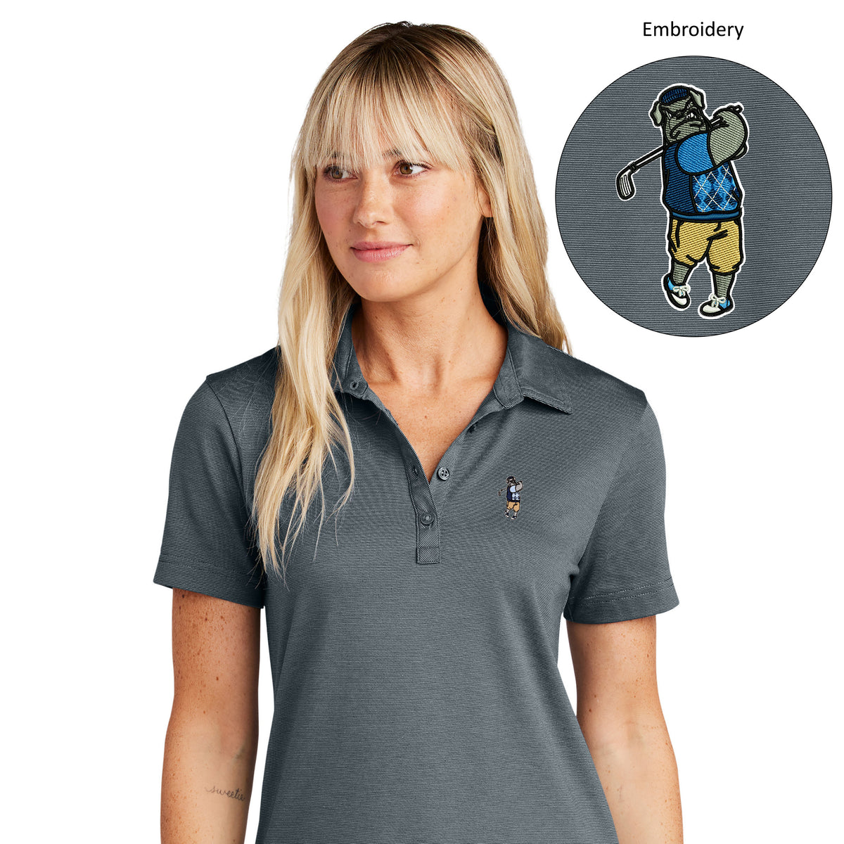 The Citadel, Spike the Golfer, Club Sport Golf, TravisMathew Ladies Sunnyvale Polo Shirt