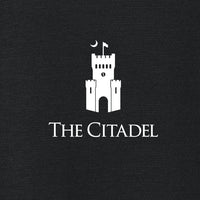 Load image into Gallery viewer, The Citadel, Raised Barracks Logo, TravisMathew Onward Polo - Black
