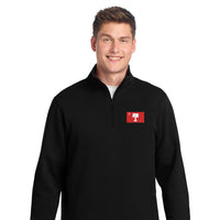 Load image into Gallery viewer, The Citadel, Big Red Flag, Big &amp; Tall, Sport-Tek® 1/4-Zip Sweatshirt - Black
