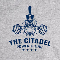 Load image into Gallery viewer, ST254_The Citadel, Spike, Powerlifting, Pullover Hooded Sweatshirt _Heather Grey
