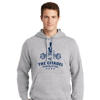 Load image into Gallery viewer, ST254_The Citadel, Spike, Powerlifting, Pullover Hooded Sweatshirt _Heather Grey
