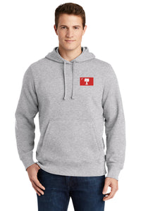 Load image into Gallery viewer, ST254_The Citadel, Big Red Flag, Pullover Hooded Sweatshirt - Athletic Heather
