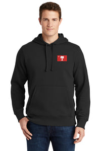 Load image into Gallery viewer, ST254_The Citadel, Big Red Flag, Pullover Hooded Sweatshirt - Black
