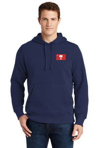 Load image into Gallery viewer, ST254_The Citadel, Big Red Flag, Pullover Hooded Sweatshirt - Navy
