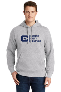 Load image into Gallery viewer, ST254_The Citadel, Honor Duty Respect, Pullover Hooded Sweatshirt- Athletic Heather
