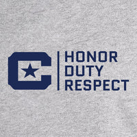 Load image into Gallery viewer, ST254_The Citadel, Honor Duty Respect, Pullover Hooded Sweatshirt- Athletic Heather
