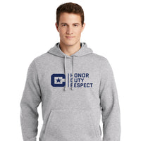 Load image into Gallery viewer, ST254_The Citadel, Honor Duty Respect, Pullover Hooded Sweatshirt- Athletic Heather
