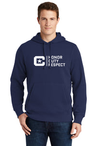 Load image into Gallery viewer, ST254_The Citadel, Honor Duty Respect, Pullover Hooded Sweatshirt- Navy
