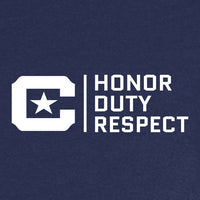 Load image into Gallery viewer, ST254_The Citadel, Honor Duty Respect, Pullover Hooded Sweatshirt- Navy
