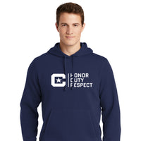 Load image into Gallery viewer, ST254_The Citadel, Honor Duty Respect, Pullover Hooded Sweatshirt- Navy
