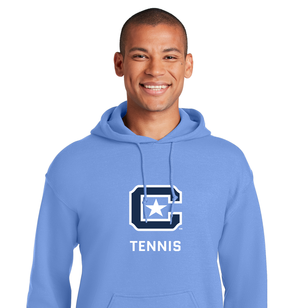 18500 The Citadel Block C Star logo, Sports - Tennis,  Heavy Blend™ Hooded Unisex Sweatshirt Carolina Blue