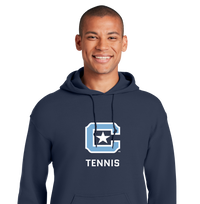 Load image into Gallery viewer, 18500 The Citadel Block C Star logo, Sports - Tennis,  Heavy Blend™ Hooded Unisex Sweatshirt Navy
