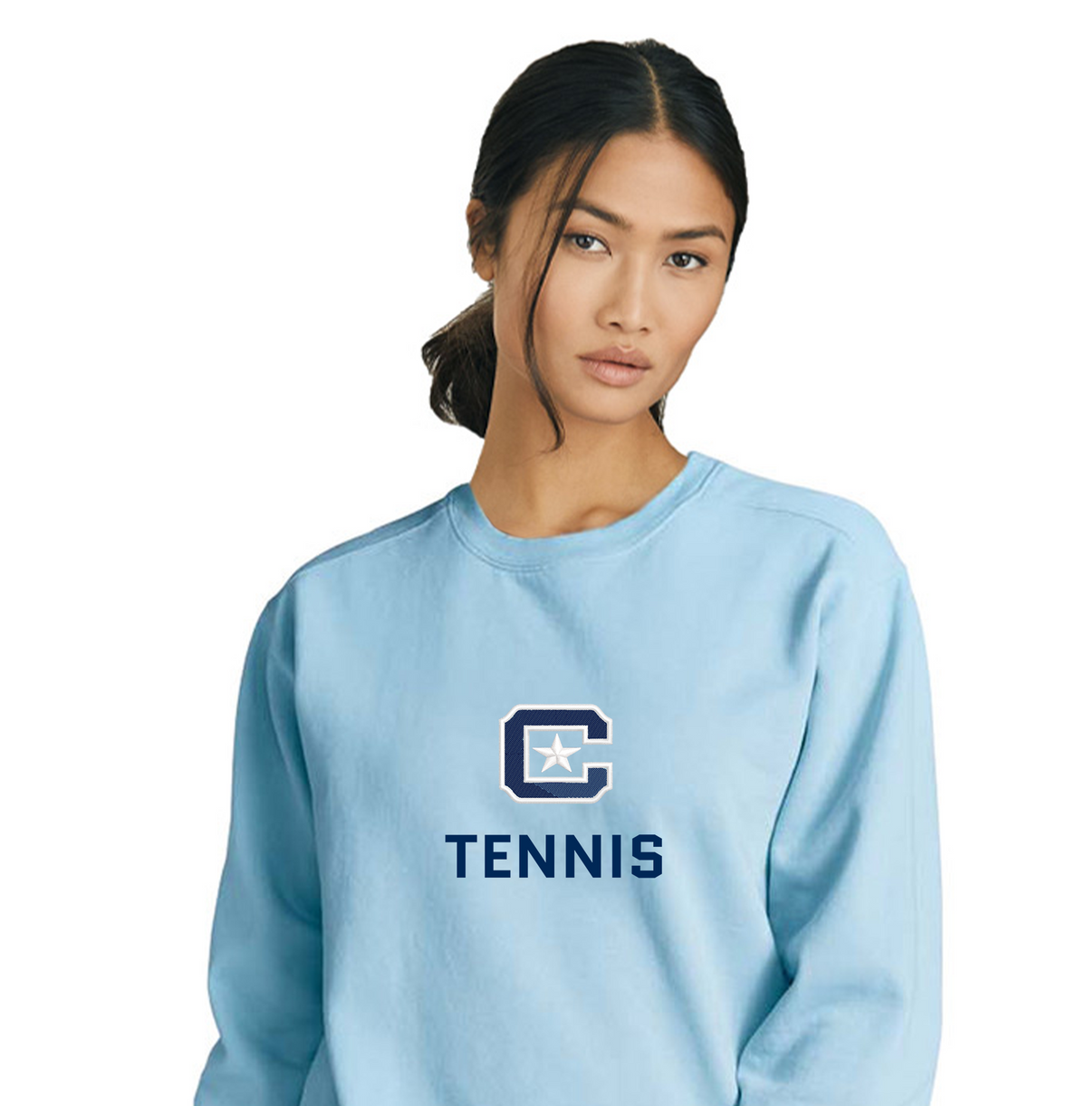 The Citadel Block C Sports, Tennis, Embroidered Unisex Comfort Colors ® Ring Spun Crewneck Sweatshirt