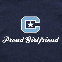 Load image into Gallery viewer, The Citadel Block C Star logo, Proud Girlfriend,  Heavy Blend™ Hooded Sweatshirt
