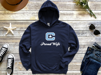 Load image into Gallery viewer, The Citadel Block C Star logo, Proud Wife,  Heavy Blend™ Hooded Sweatshirt
