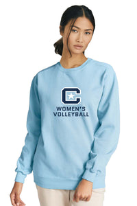 Load image into Gallery viewer, The Citadel Block C, Sports - Women's Volleyball, Embroidered Comfort Colors ® Ring Spun Crewneck Sweatshirt
