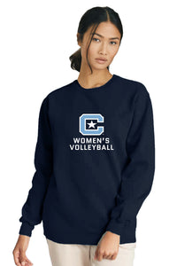 Load image into Gallery viewer, The Citadel Block C, Sports - Women's Volleyball, Embroidered Comfort Colors ® Ring Spun Crewneck Sweatshirt
