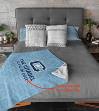 Load image into Gallery viewer, The Citadel, Block C Star logo, Customized Class of (Your Year) Cozy Fleece Blanket
