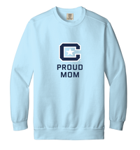 Load image into Gallery viewer, The Citadel Block C, Proud Mom, Embroidered Comfort Colors ® Ring Spun Crewneck Sweatshirt
