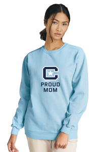 Load image into Gallery viewer, The Citadel Block C, Proud Mom, Embroidered Comfort Colors ® Ring Spun Crewneck Sweatshirt
